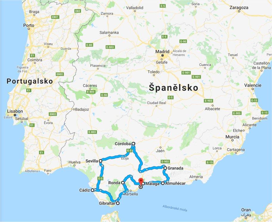 Andalusie letecky (fly and drive)