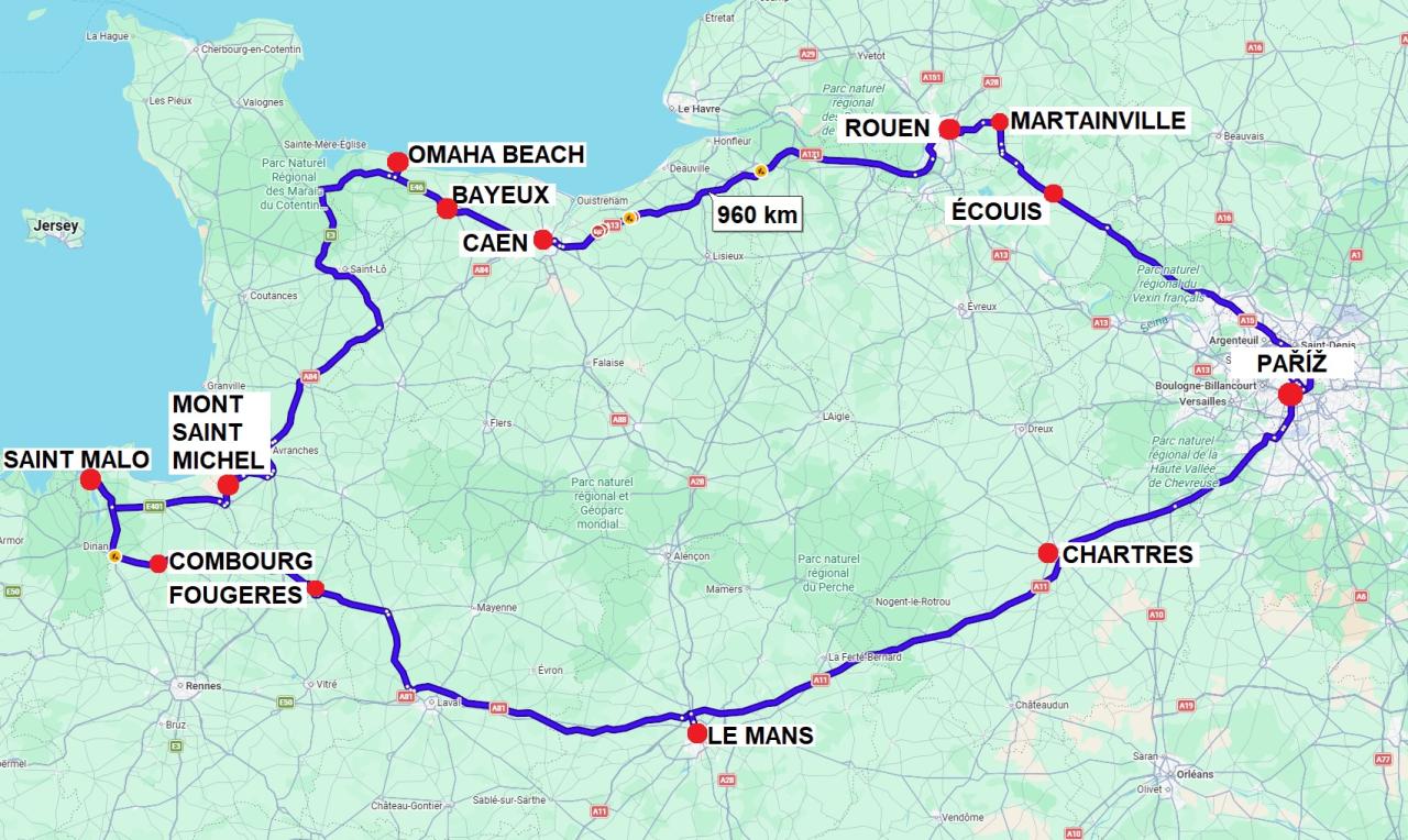 Francie - Normandie a Bretaň, 2027, letecky