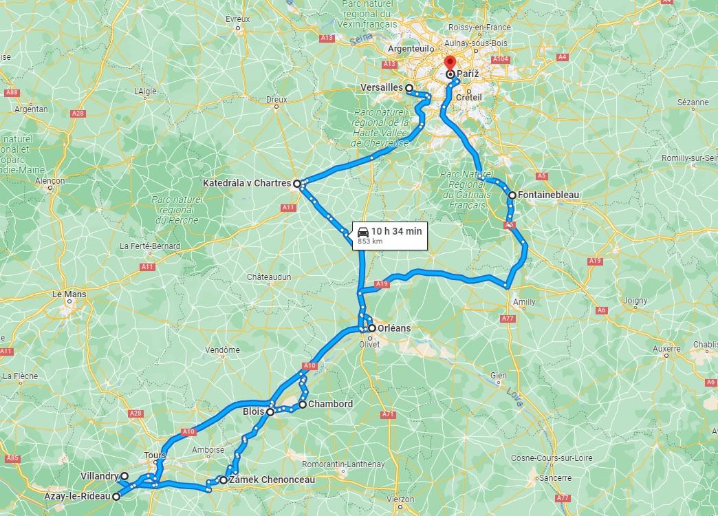 Francie, zámky na Loiře (fly and drive)